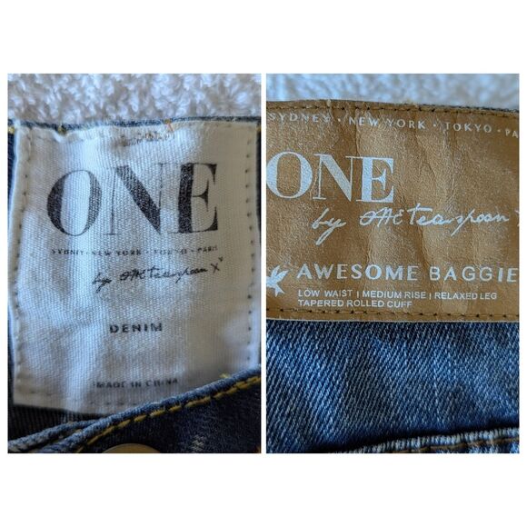 One by One Teaspoon Awesome Baggies Distressed skinny jeans Sz 26 - Picture 3 of 11
